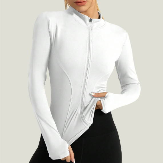 Chaqueta deportiva de yoga para ciclismo al aire libre, fitness, secado rápido, manga larga, para mujer