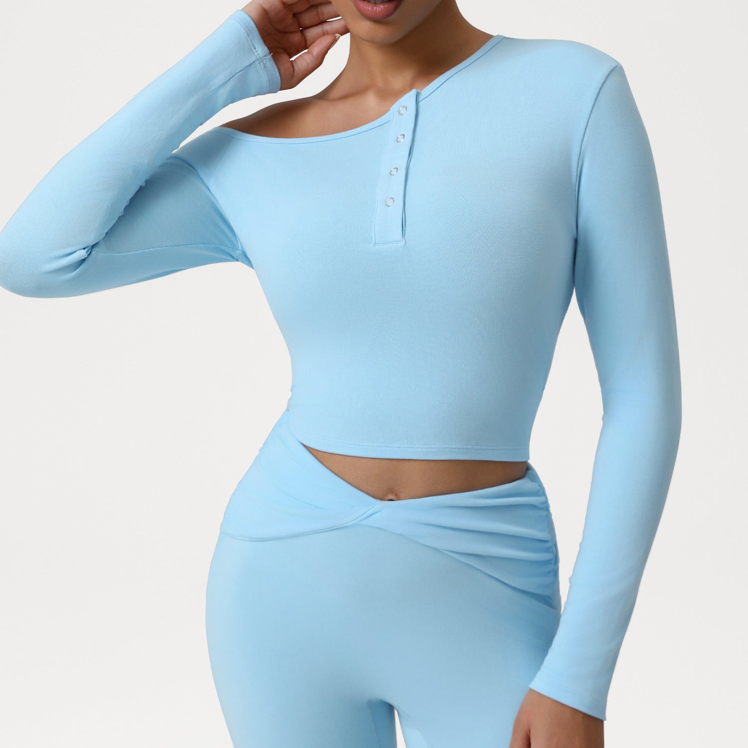 Celebrity Oblique Shoulder Yoga Long Sleeve Sports Bottoming Shirt Women Fall Slim Fit Thin Fitness Clothes Top T shirt
