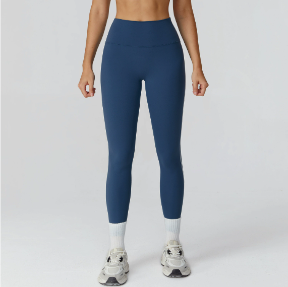 Contrast Color Brushed Yoga Trousers High Waist Tight Trousers Outdoor Cycling Running Exercise Workout Pants