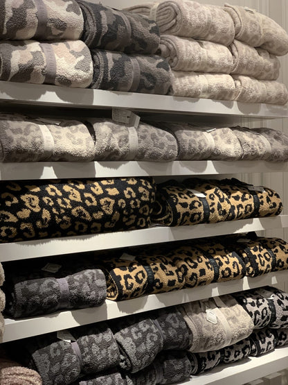 Knitted Leopard Blanket Plus Velvet Knitted Jacquard Barefoot Dream Blanket
