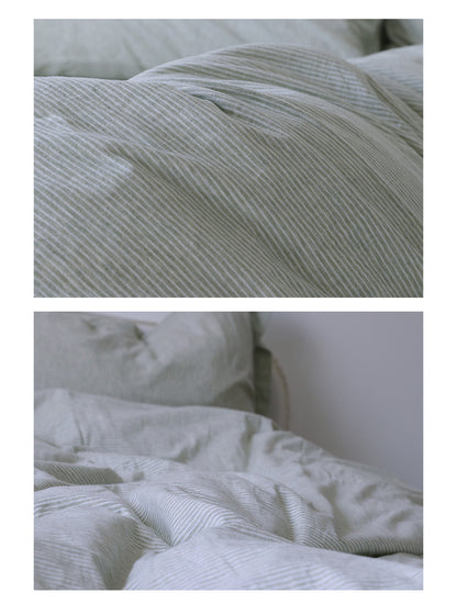 Juego de cama de cuatro piezas de algodón Tianzhu de punto, suave, sin estampado y agradable para la piel, para dormir desnudo