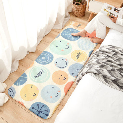 Bonita alfombra de dibujos animados, suave, antideslizante, para sala de estar, decoración del hogar, alfombras con estampado de arcoíris para habitación infantil, felpudo de entrada