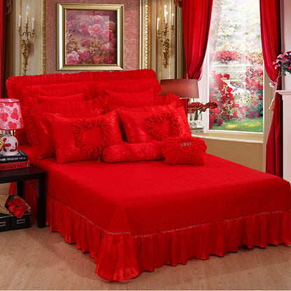 Jacquard Wedding Lace Embroidery Wedding Quilt Multi-piece Wedding Supplies