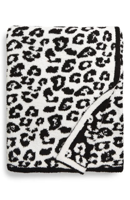 Knitted Leopard Blanket Plus Velvet Knitted Jacquard Barefoot Dream Blanket