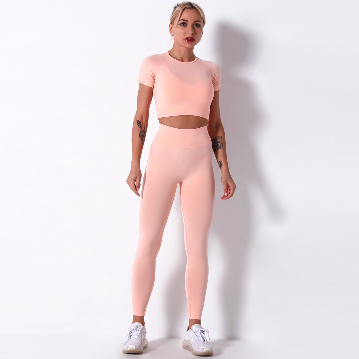 Short Sleeve Trousers Suit-Orange