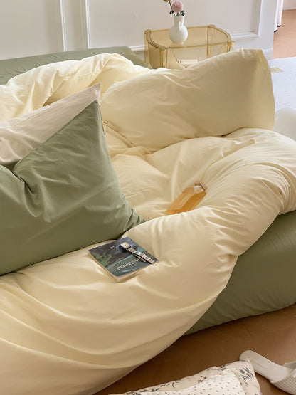 Juego de cama de estilo cabaña en color liso