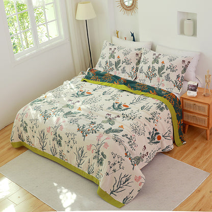 Juego de cama multifuncional de tres piezas de gasa de algodón