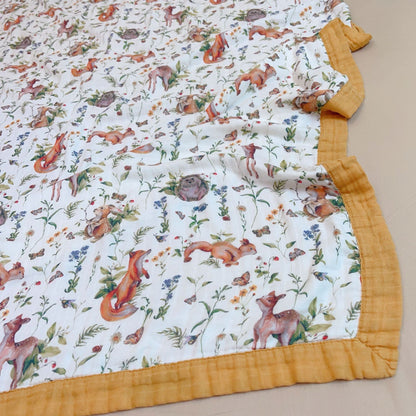 Summer Air Conditioning Blanket Bamboo Cotton Four-layer Yarn Single Child Cool Feeling Quilt Thin Blanket