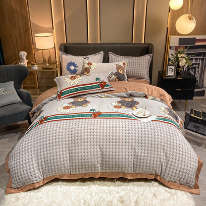 Fashionable Nordic Thick Warm Double-sided Velvet Bed Sheet