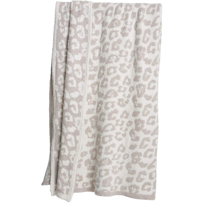 Knitted Leopard Blanket Plus Velvet Knitted Jacquard Barefoot Dream Blanket