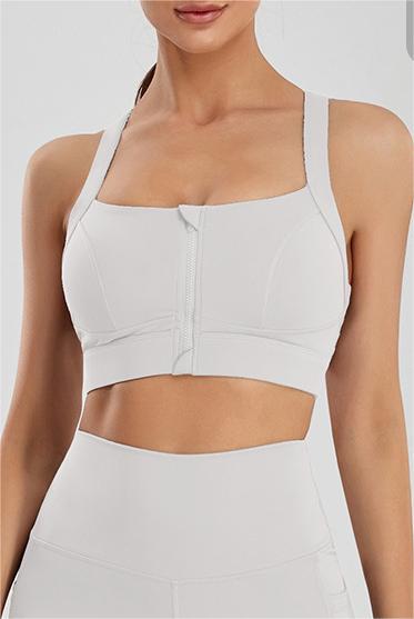 Plus Size Sports Bra Women Fitness Running High Shockproof Yoga Clothes Big Chest Show Small Beauty Back Zipper Bra