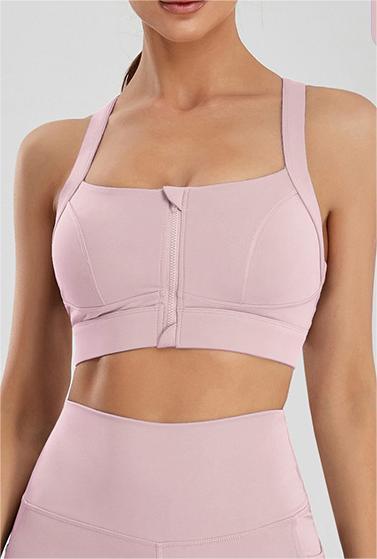 Plus Size Sports Bra Women Fitness Running High Shockproof Yoga Clothes Big Chest Show Small Beauty Back Zipper Bra