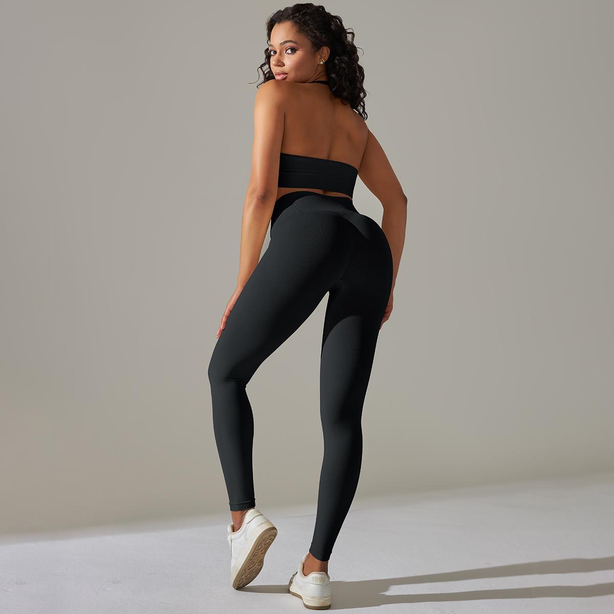 Halter Bra Pants Suit-Black