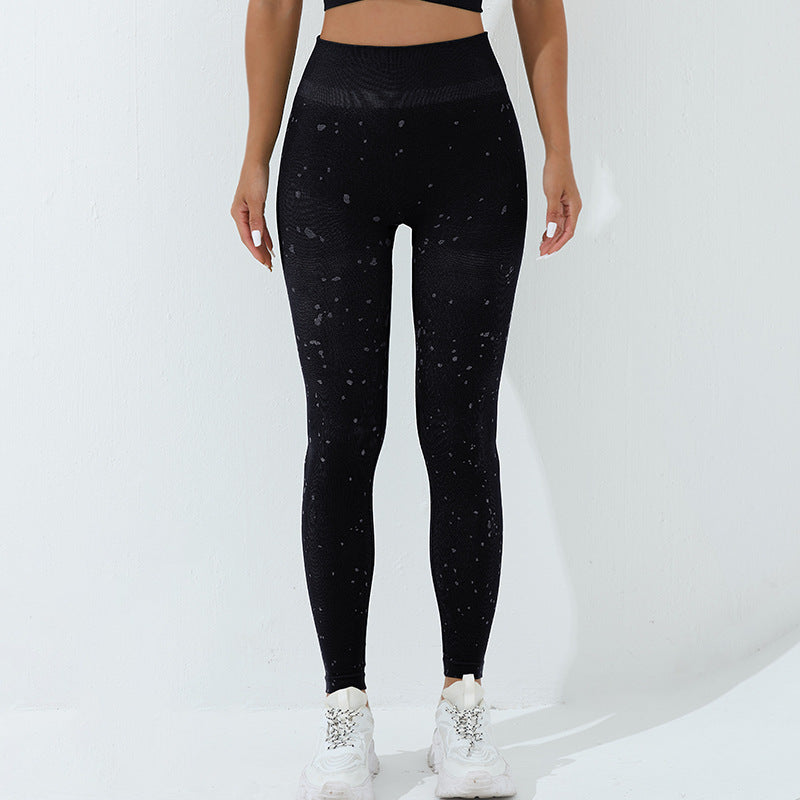 Seamless Dot Yoga Pants Women's High Waist Hip Lift Knitted Leggings Fall Winter Yoga Wear