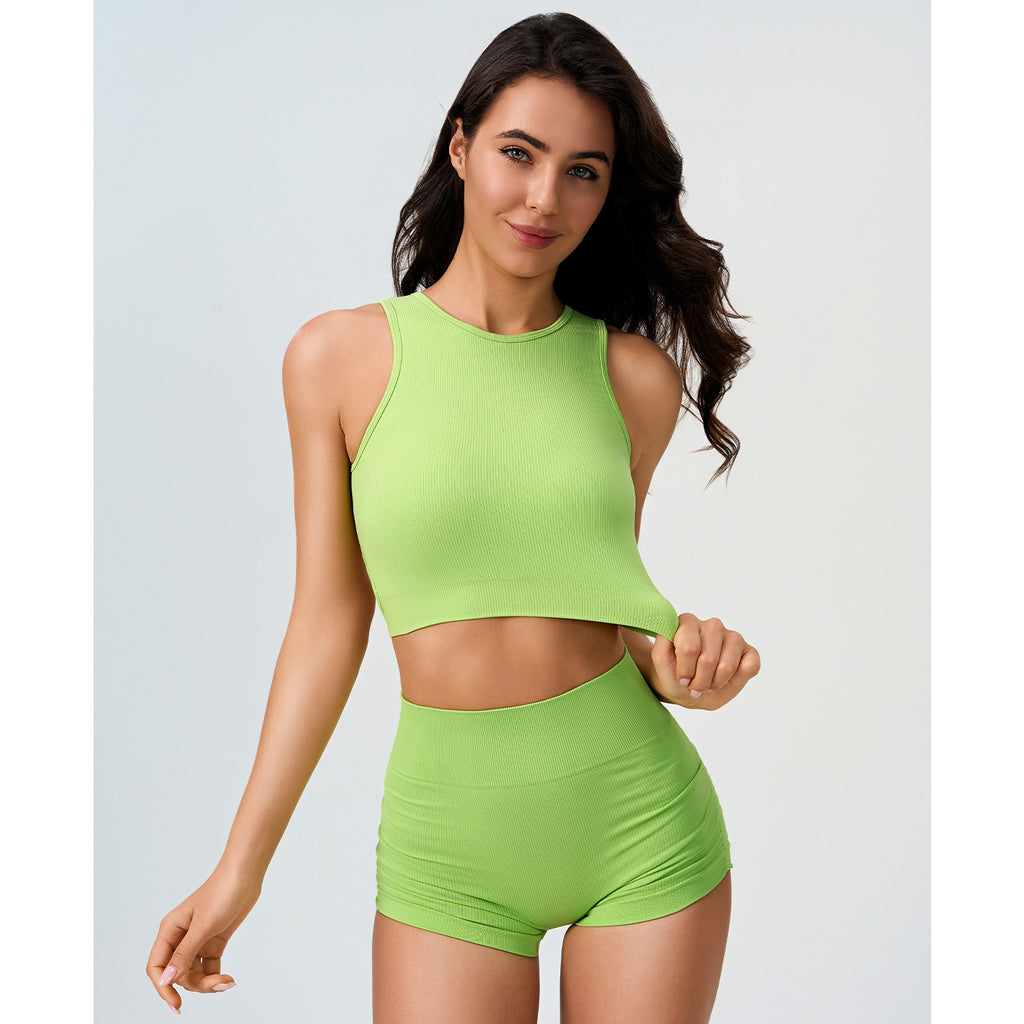 Ruched Yoga Pants Women High Waist Peach Hip Quick Drying Skinny Running Fitness Pants Thread Solid Color Sports Sets