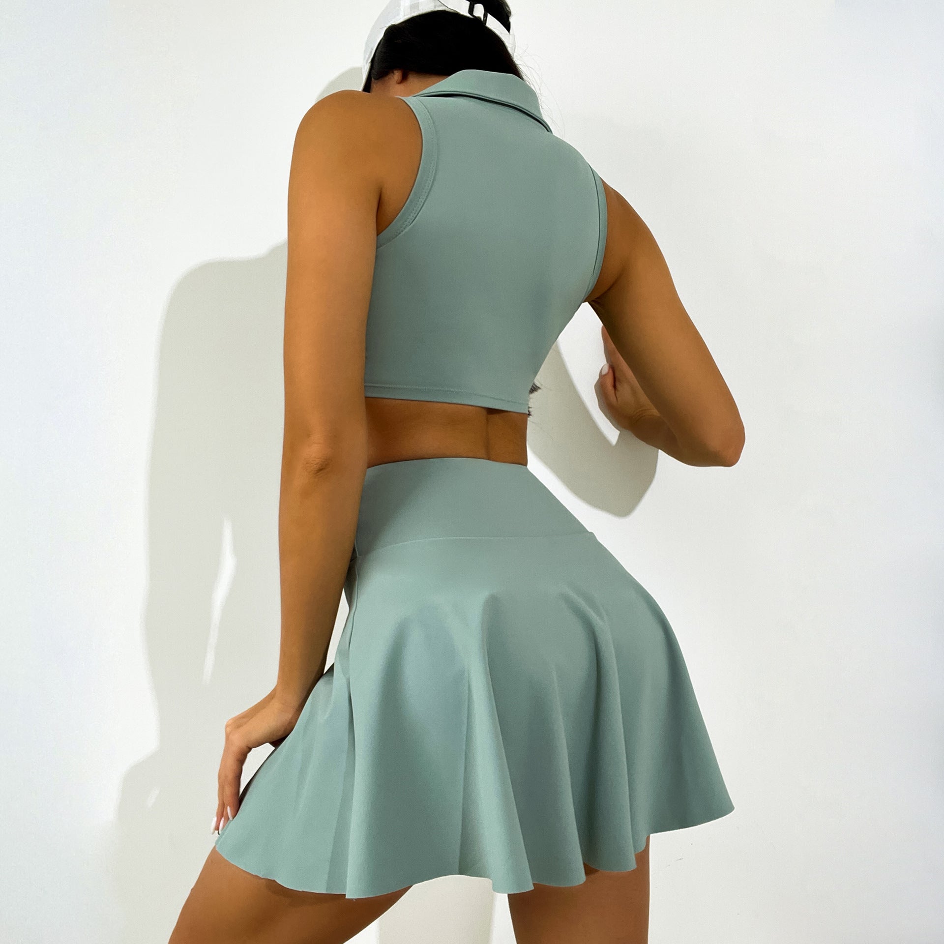 Breathable Slim Sports Short Skirt False Two Piece Skirted Leggings Running Fitness Tennis Anti Exposure Yoga Skirt