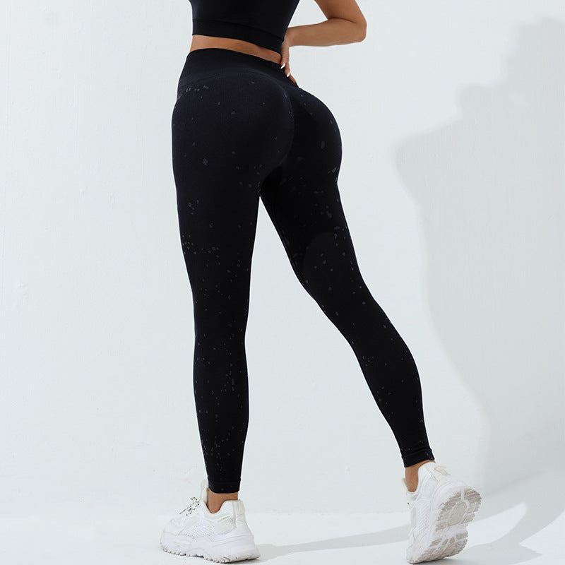 Seamless Dot Yoga Pants Women's High Waist Hip Lift Knitted Leggings Fall Winter Yoga Wear