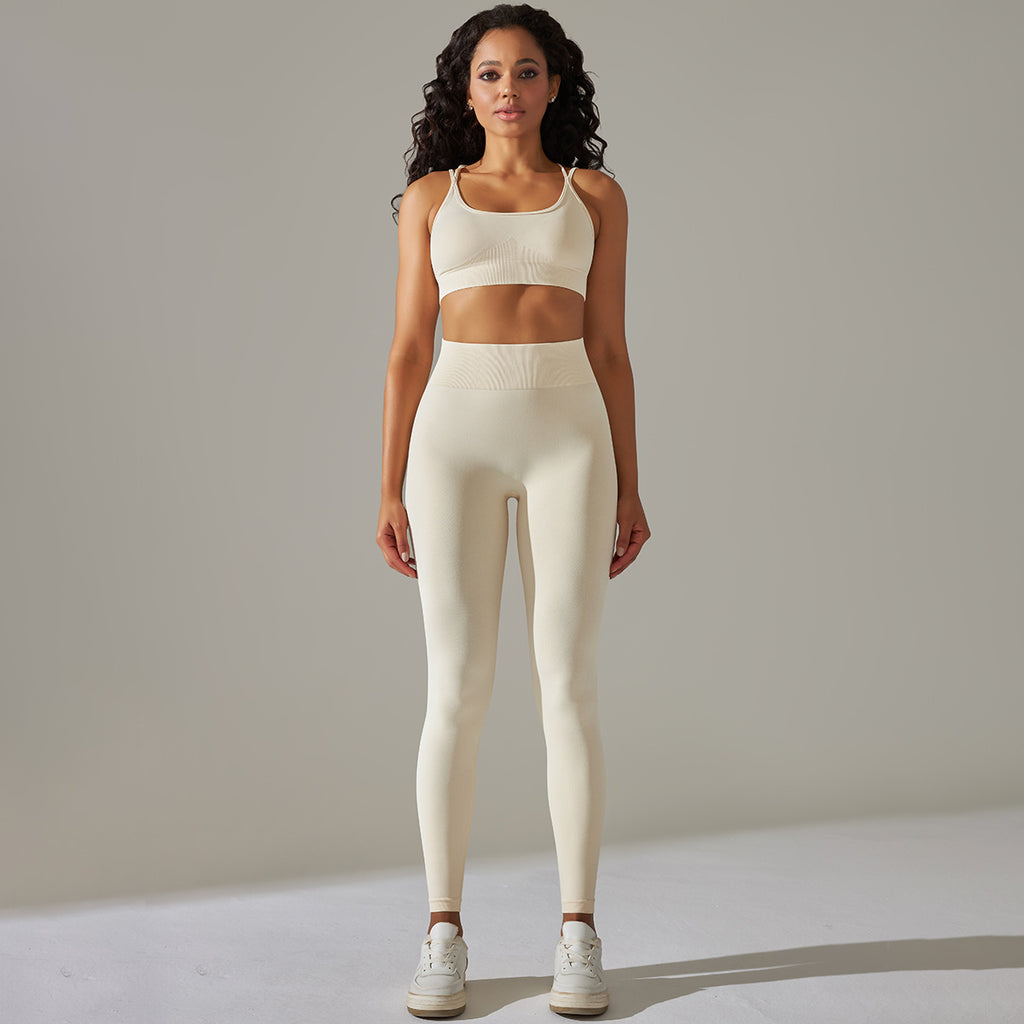 Soutien-gorge d'exercice pour le dos, modelage abdominal, taille haute, collants de levage des hanches, vêtements de yoga, leggings sains