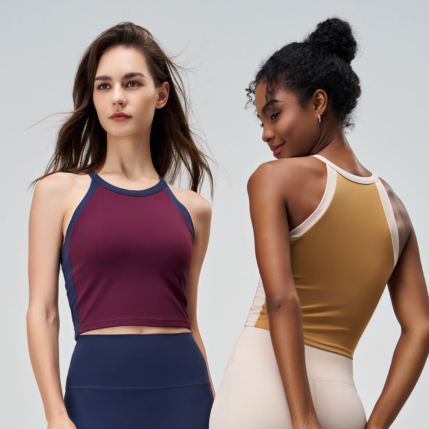 Arrival Color Matching Medium Low Intensity Exercise Workout Sleeveless Breast Holding Big Chest Yoga Vest Top