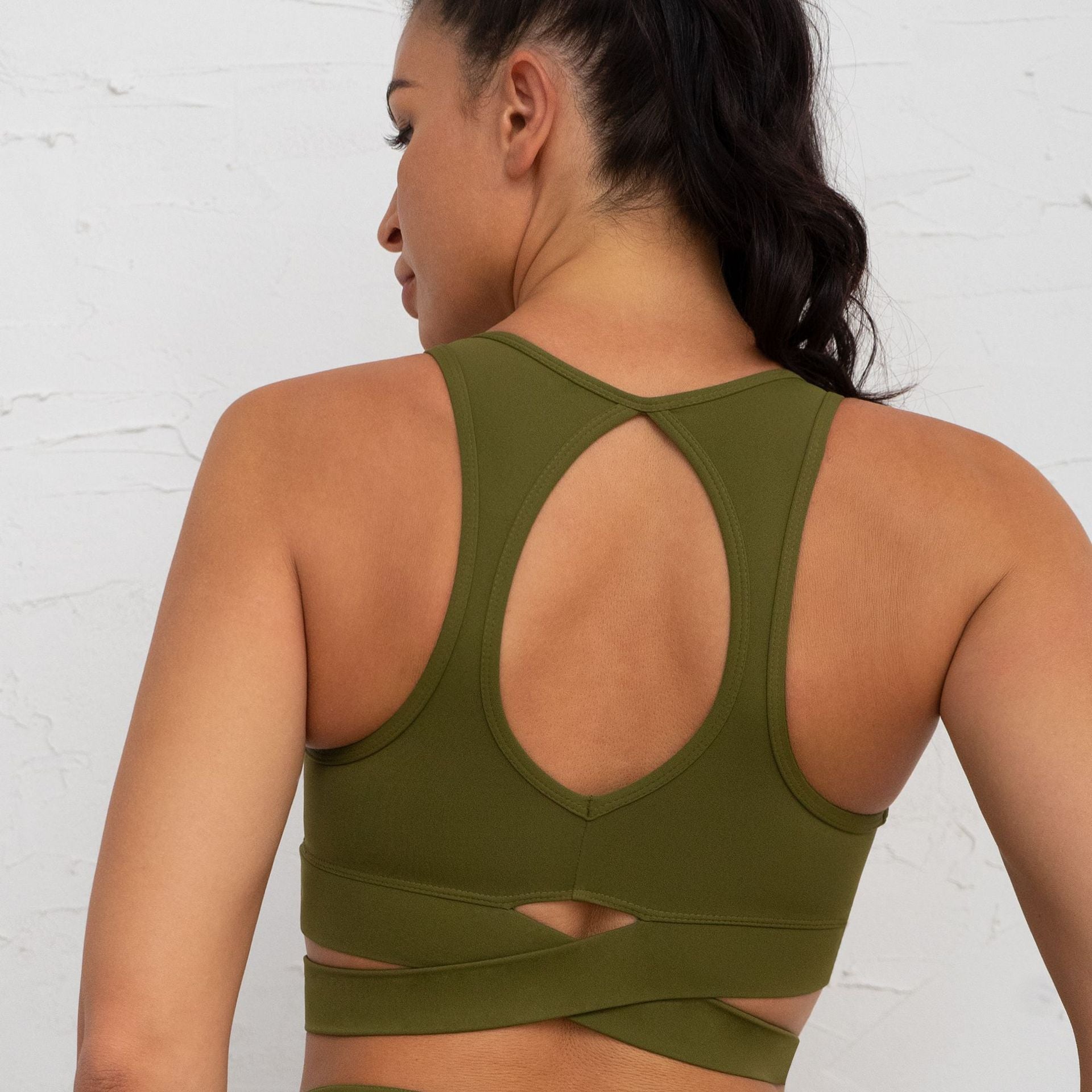 Spring Summer Slit Yoga Clothes Suit Short Skirt Fitness Clothes Shockproof Sports Bra High Waist Yoga Pants Three Piece Set