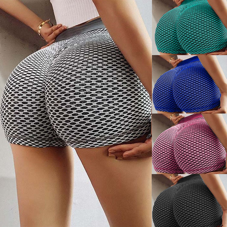 Honeycomb Women Yoga Shorts High Top Sports Leggings Hip Lifting Fitness Shorts for Women