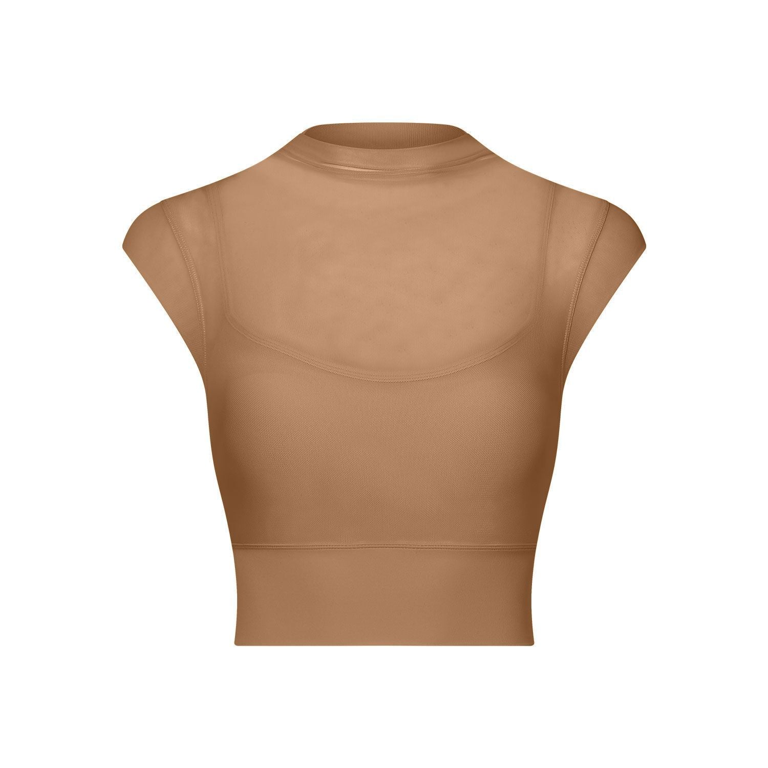 Sujetador deportivo de malla sexy para yoga, con mangas con volantes, de secado rápido, con almohadilla para el pecho, de una pieza, para entrenamiento
