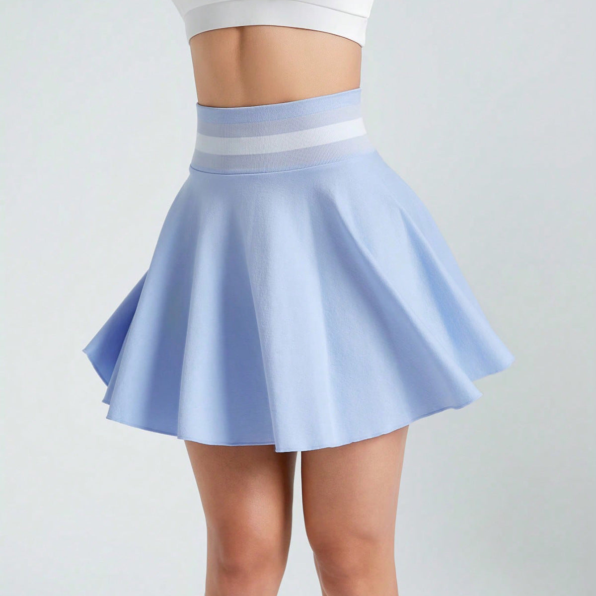 Tennis Skirt Exercise Skirt Badminton Skirt Seamless Knitted Four Sided Elastic Slim