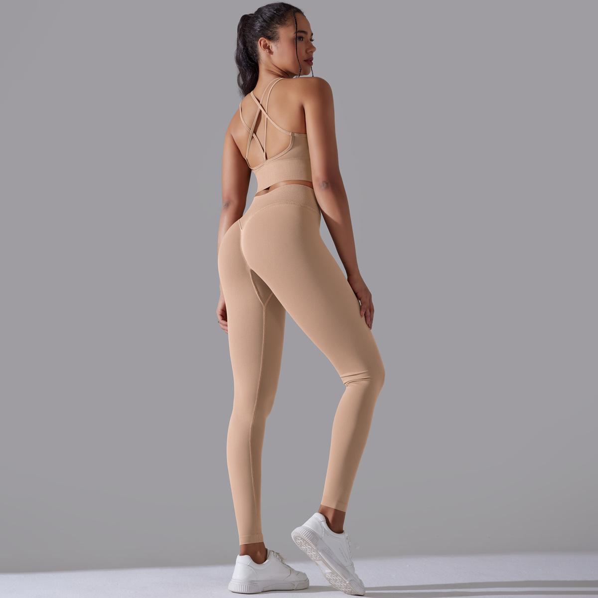 Cross Bra Trousers Suit-Lotus Root Pink
