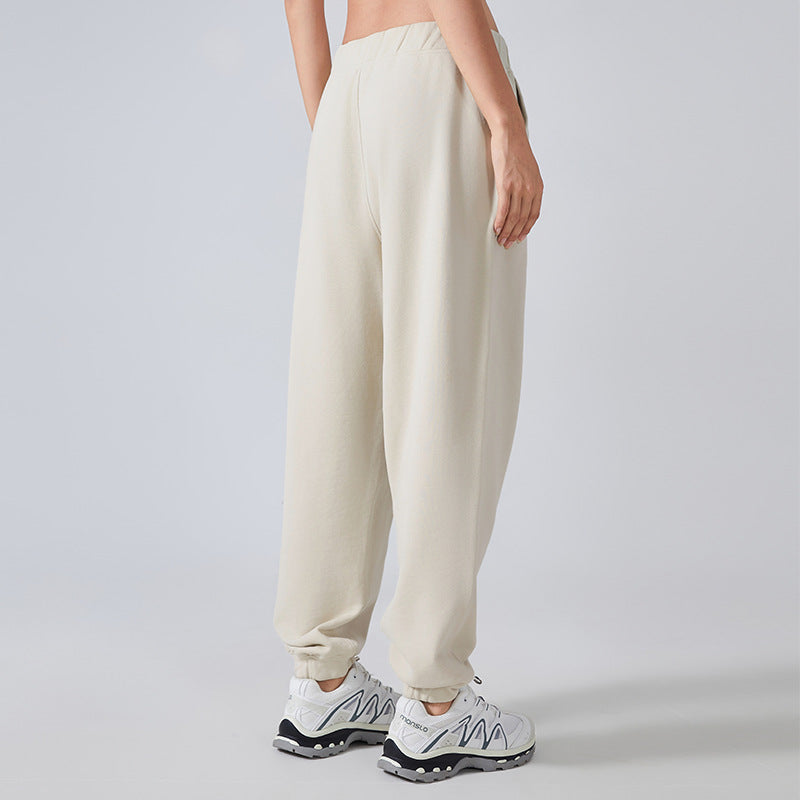 Autumn Winter Elastic Waist Ankle Tied Sports Pants Women High Waist Slimming Casual Sweatpants Fitness Yoga Pants