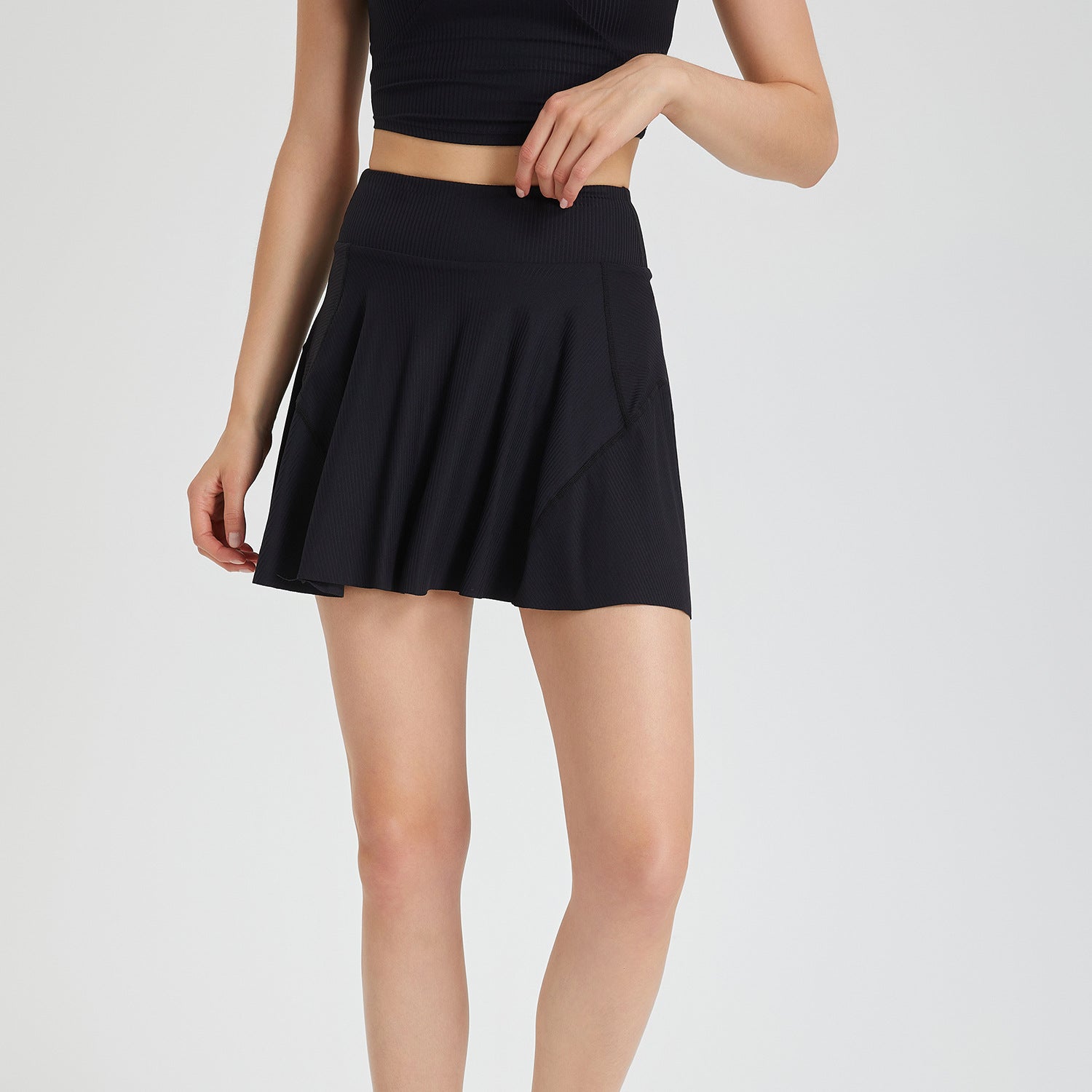 One Piece High Waist Running Sports Short Skirt Women Faux Two Piece Anti Exposure Badminton Tennis Skirt Fitness Pants Yoga Skirt