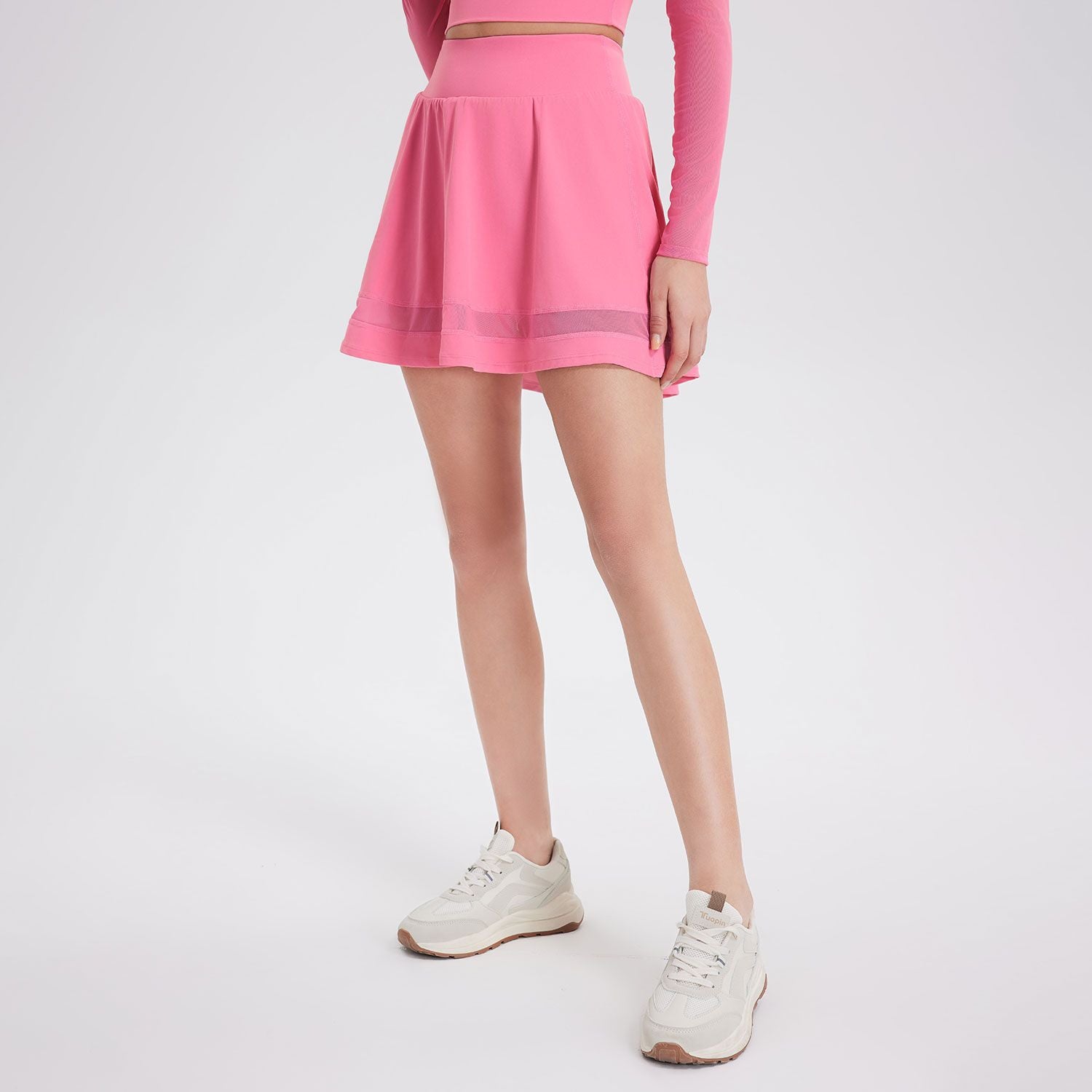 Slimming Spun Yarn High Waist Running Sports Short Skirt Women Faux Two Piece Anti Exposure Badminton Tennis Skirt Fitness Pants Yoga