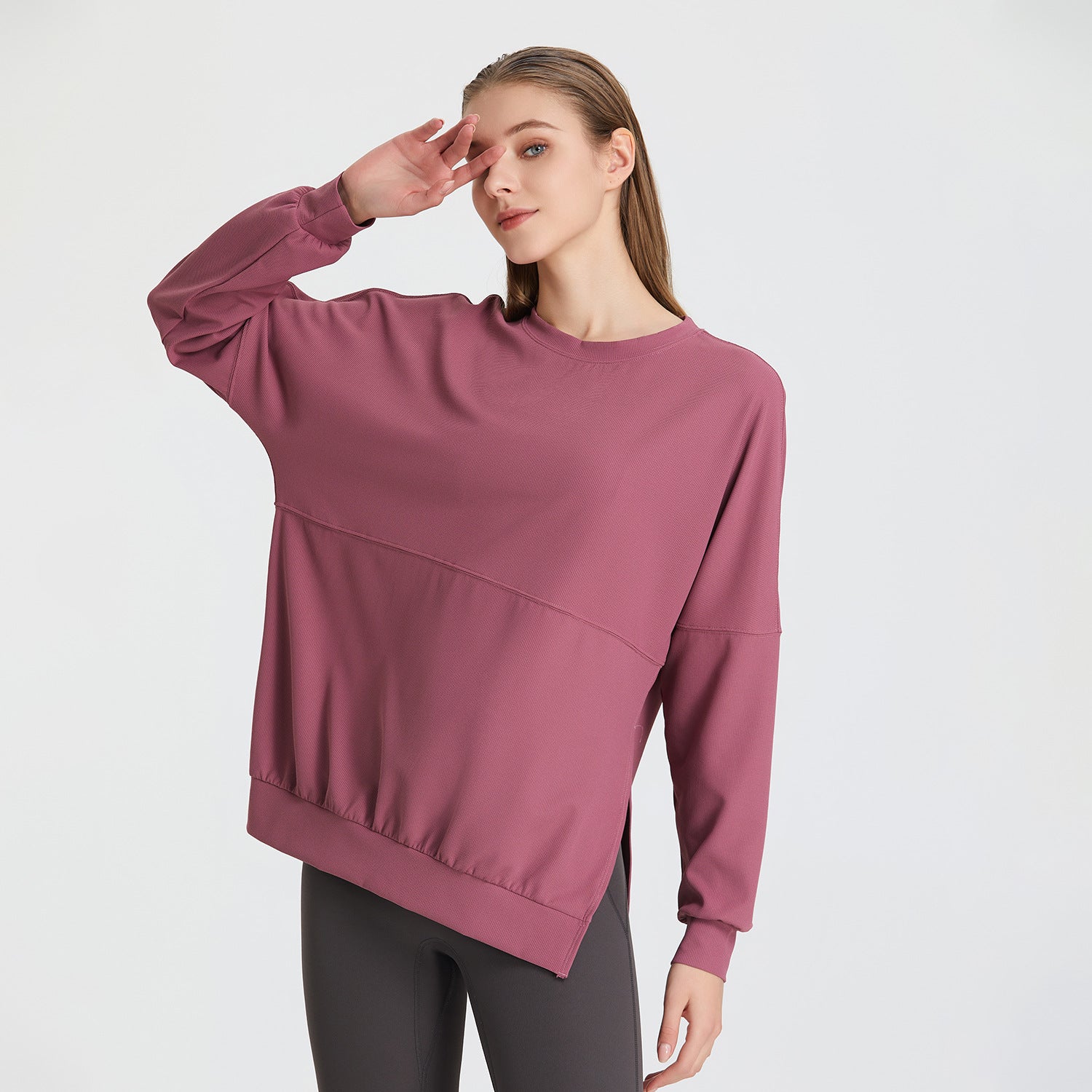 Camiseta deportiva holgada de manga larga con diseño de gofre para otoño e invierno, ropa informal para correr y hacer ejercicio, blusa para yoga