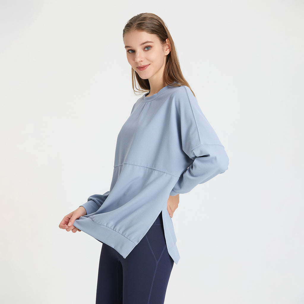 Camiseta deportiva holgada de manga larga con diseño de gofre para otoño e invierno, ropa informal para correr y hacer ejercicio, blusa para yoga
