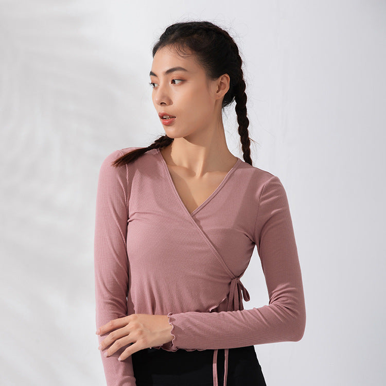 Ropa deportiva ajustada para mujer, camiseta deportiva de color liso para correr, camiseta de manga larga, ropa exterior elástica para yoga, otoño