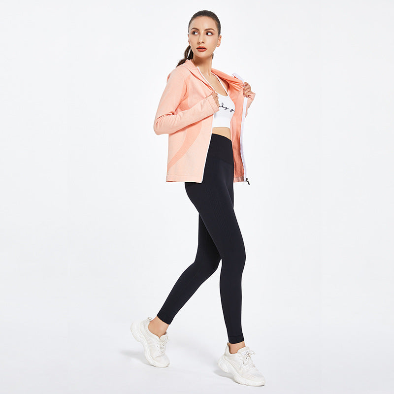 Autumn Winter Yoga Pants Brushed Fleece Warm Fitness Pants Peach Hip Running Leggings Sports Tights