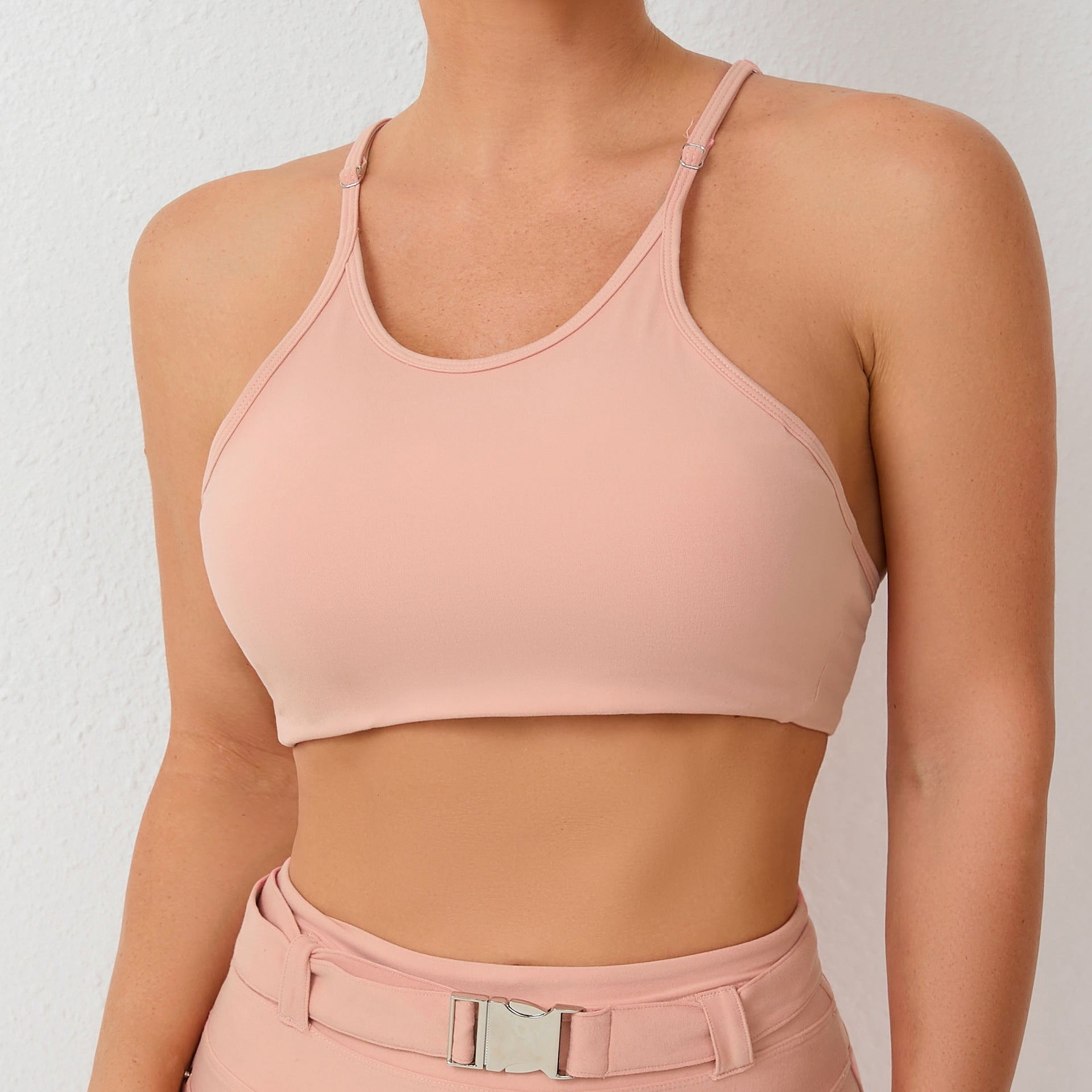 Adjustable Tight Back Yoga Bra Shoulder Straps Push Up Outdoor Sports Quick Drying Running Fitness Top