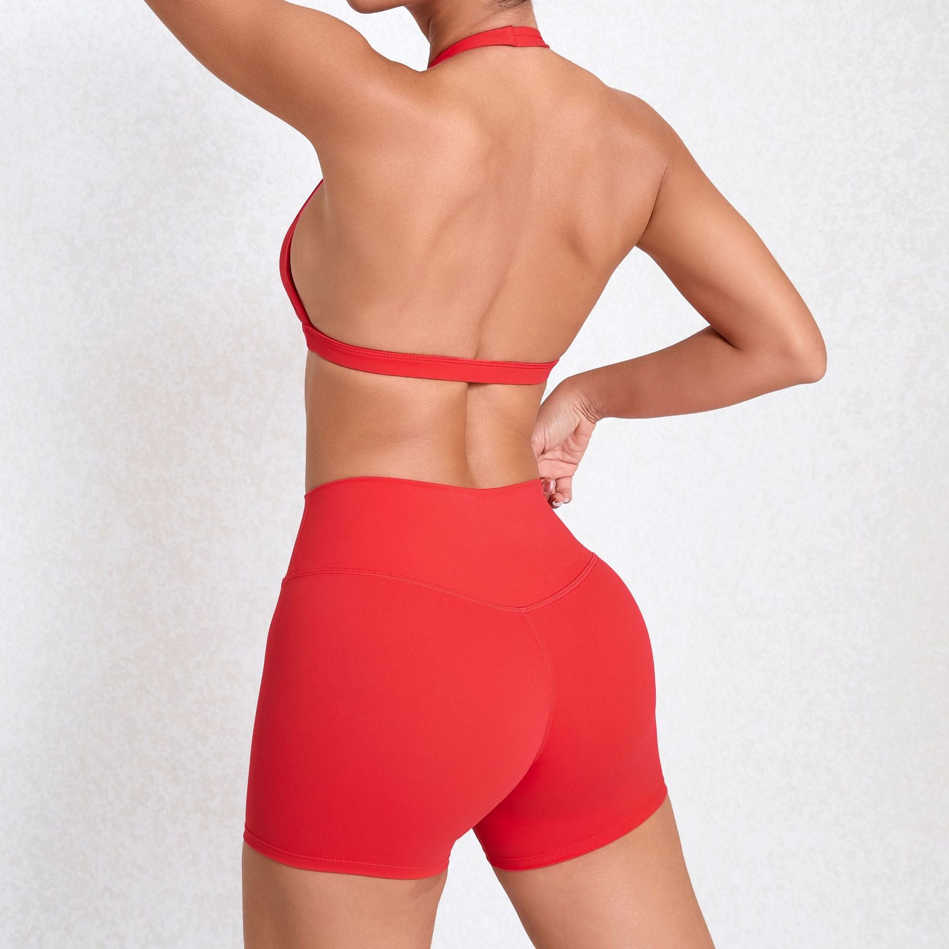 Autumn Sand Quick Drying Nude Feel Yoga Sexy Sports Running Fitness Clothes Set Beauty Back Yoga Clothes
