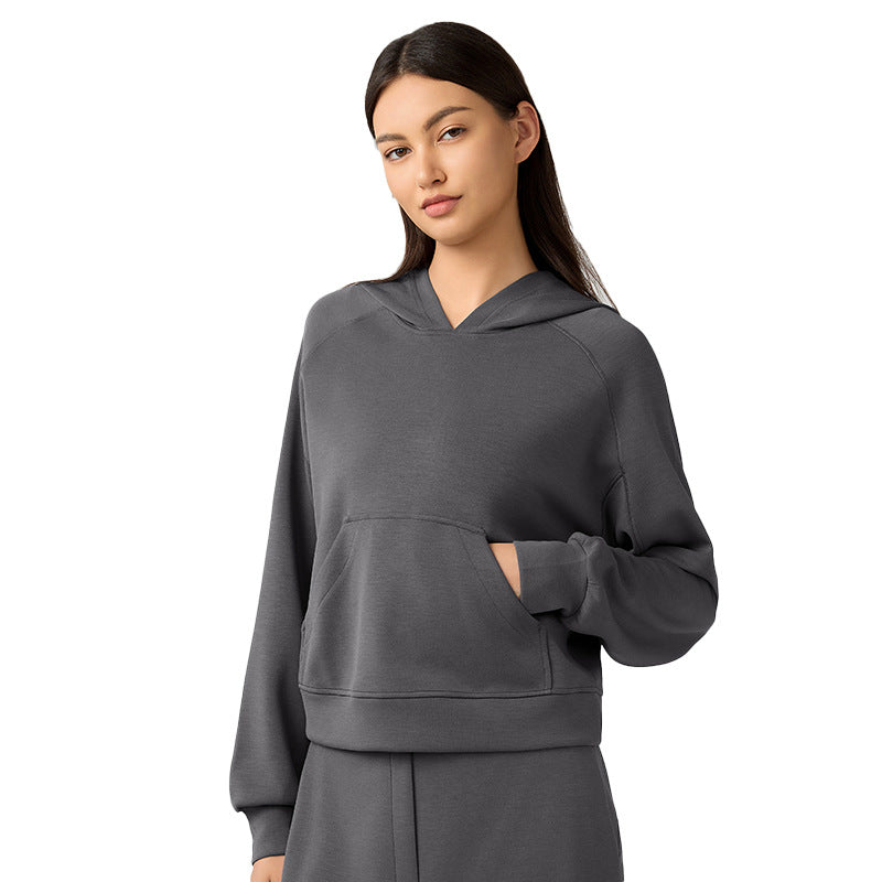 90Autumn Winter Women Casual All Match Hoodie Loose Slimming Fitness Exercise Yoga Clothes Top