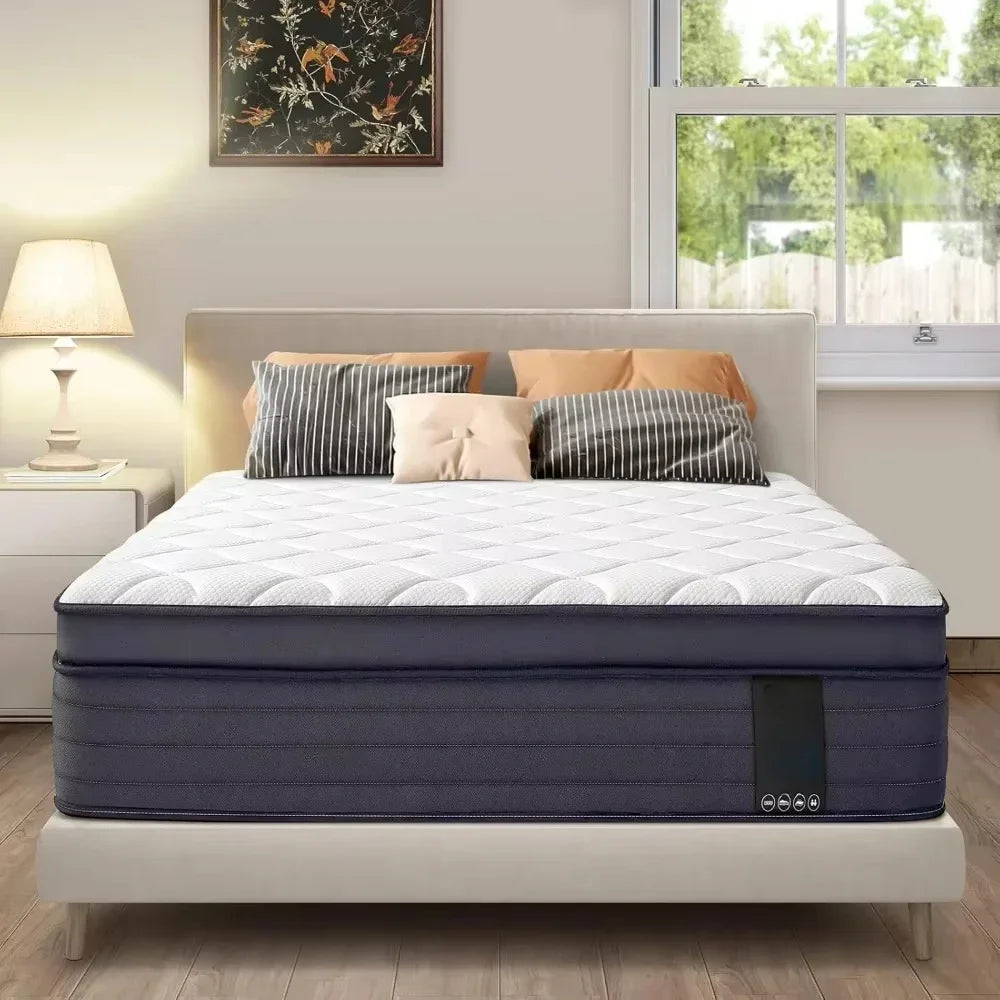 Queen Mattresses - 12 Inch Hybrid Queen Size Mattres in a Box, Gel Memory Foam with Motion Isolation, Medium Firm Matress