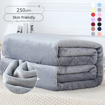 Fluffy Cloud Mink Fur Blanket Flannel Plush Comfortable Thickened and Warm Soft Sofa Throw Blanket  For Air-Conditioned Room
