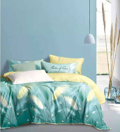 Four-piece Cotton Pure Cotton Spring And Autumn Household Simple Linen Quilt Cover Bed Sheet
