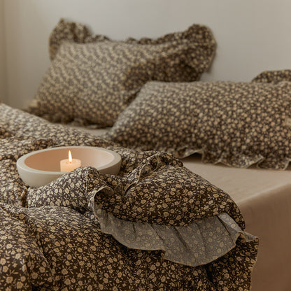 Juego de cama de cuatro piezas con diseño floral pastoral Ins Wind