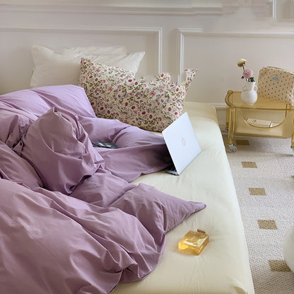 Juego de cama de estilo cabaña en color liso